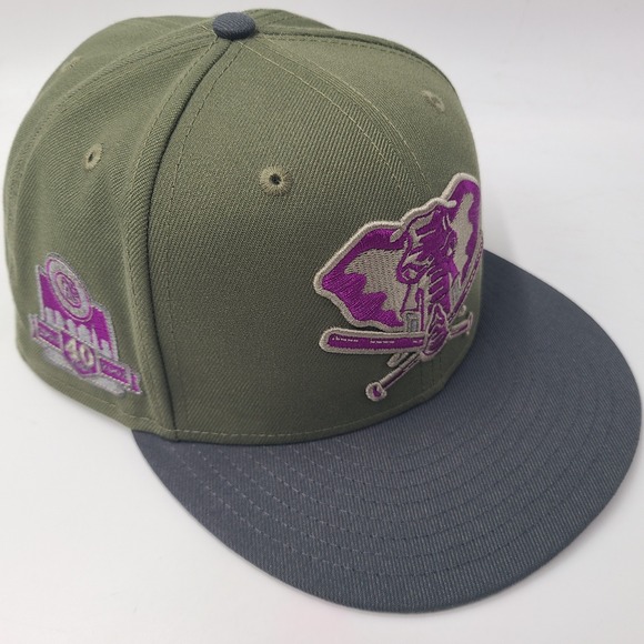 New Era Other - Oakland Athletics Hat Fitted 8 New Era 59Fifty Green Gray Purple A's 40 Years